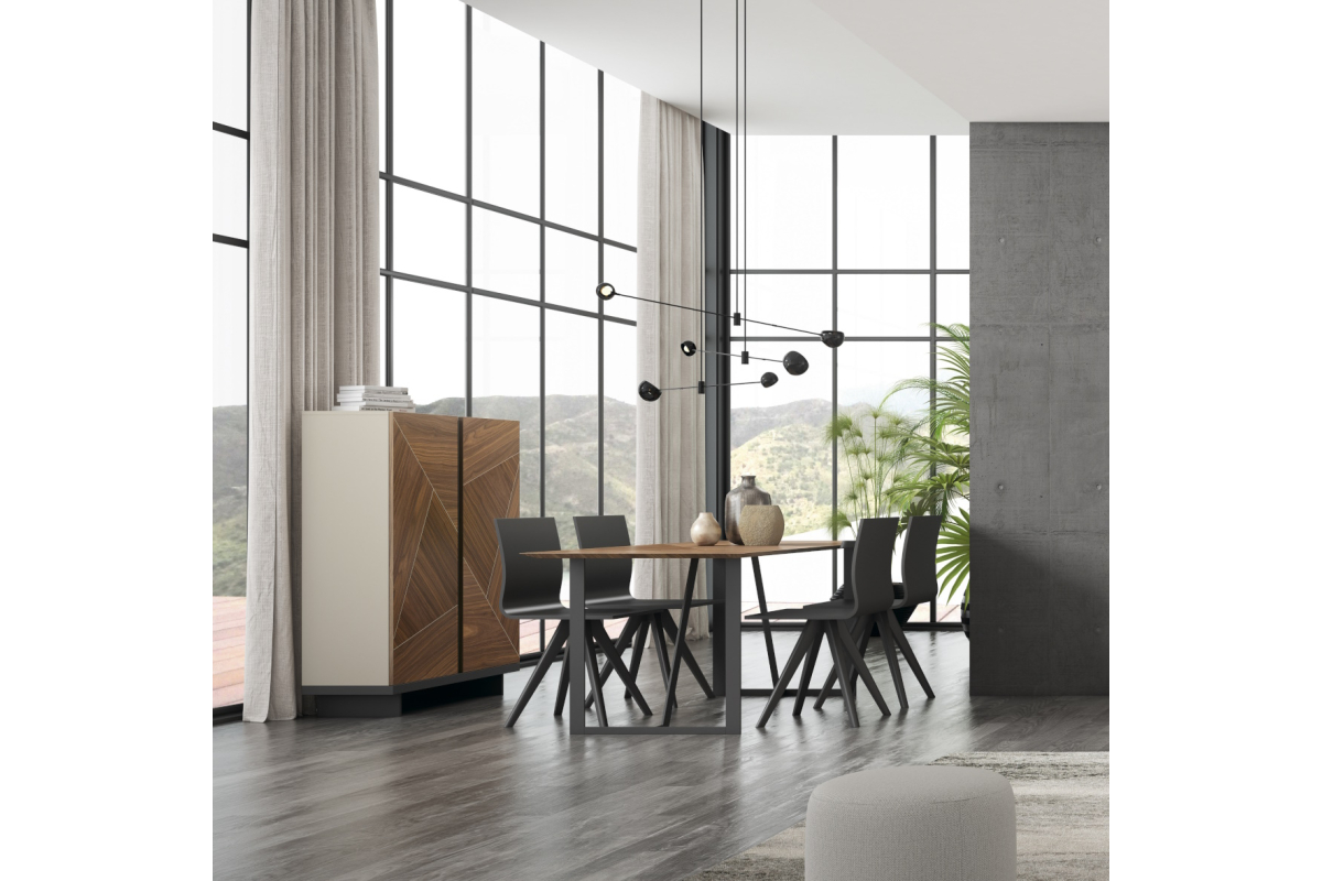 Mueble auxiliar y mesa comedor moderna de Bocubi Mobiliario colección Ilusion Day 50