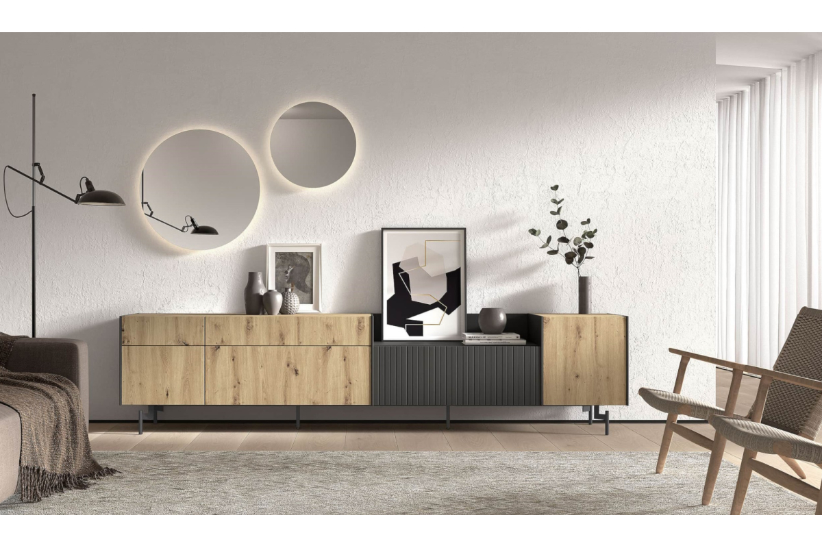 Mueble de TV moderno de comedor Kazzano colección New Royal 01