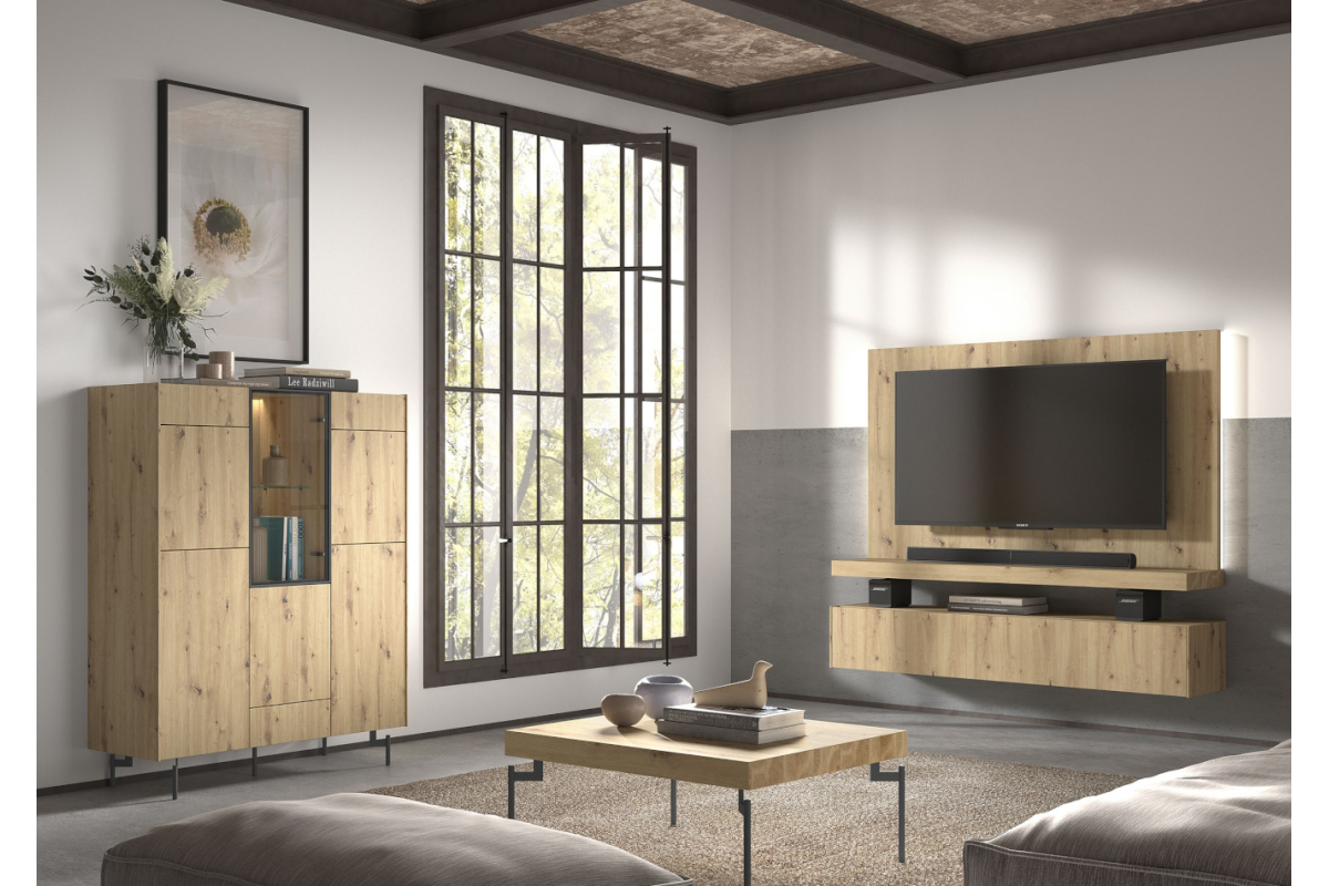 Mueble de TV moderno de salón y aparador de comedor  Kazzano colección New Royal 093