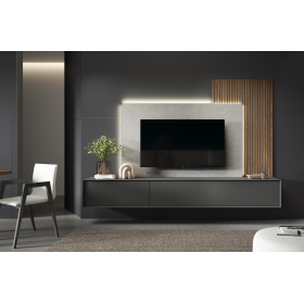 Mueble de televisión con panel de salón moderno de Bocubi Mobiliario colección Ilusion Day 12