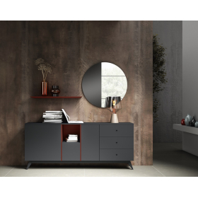 Mueble aparador con espesjo moderno de comedor de Bocubi Mobiliario colección Ilusion Brave 08