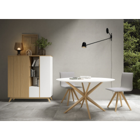 Mueble aparador moderno y mesa con sillas de comedor de Bocubi Mobiliario colección Ilusion Brave 10