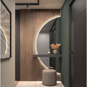 Mueble recibidor moderno con panel de franja con espejo Kazzano New Royal 208