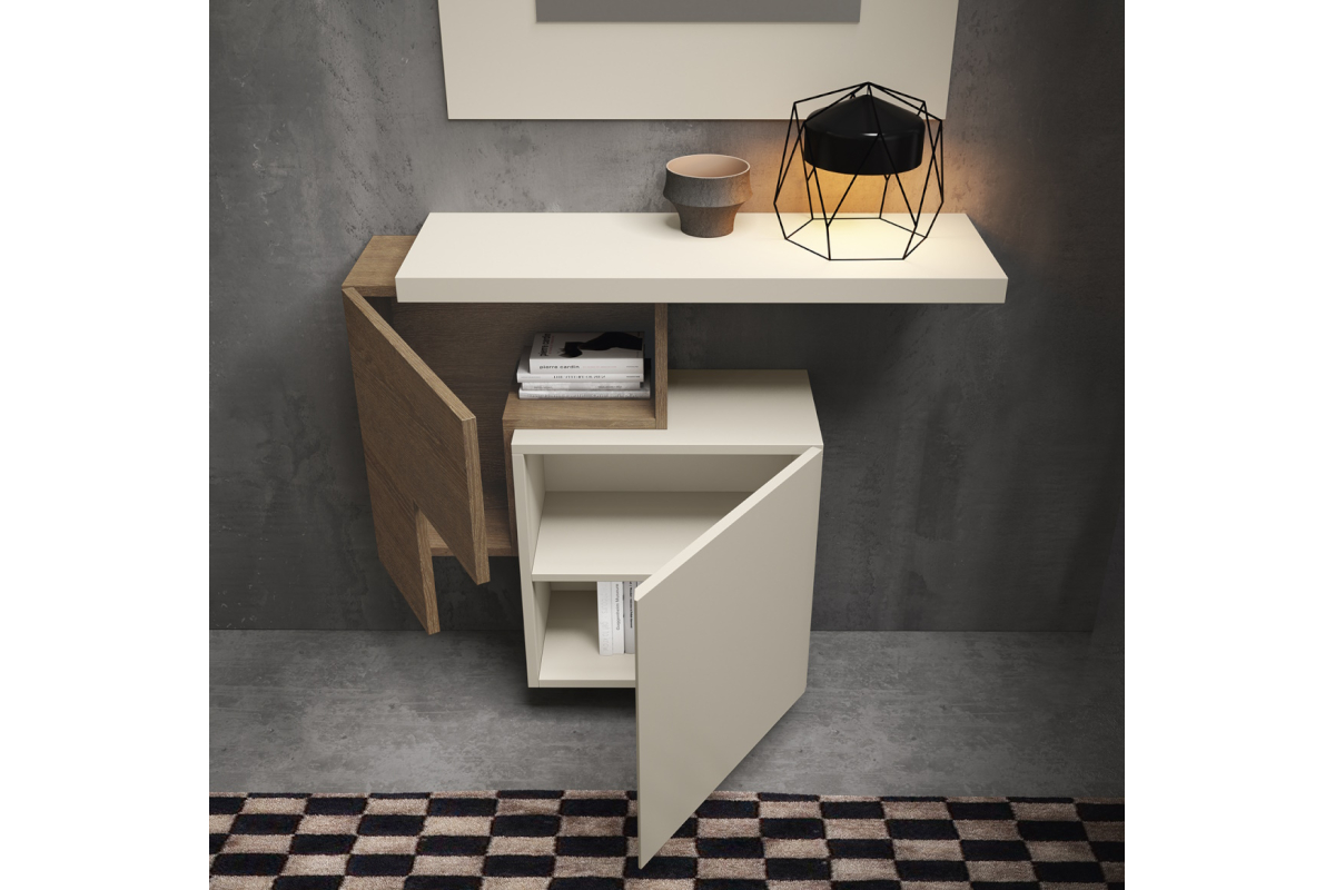 Detalle mueble recibidor moderno Bocubi Mobiliario Ilusion Brave 60