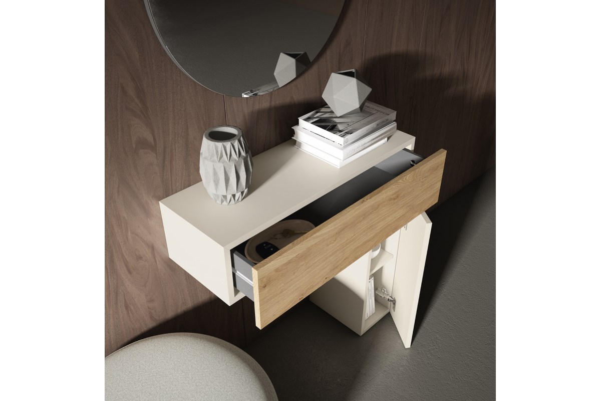 Detalle mueble recibidor moderno Bocubi Mobiliario Ilusion Brave 72