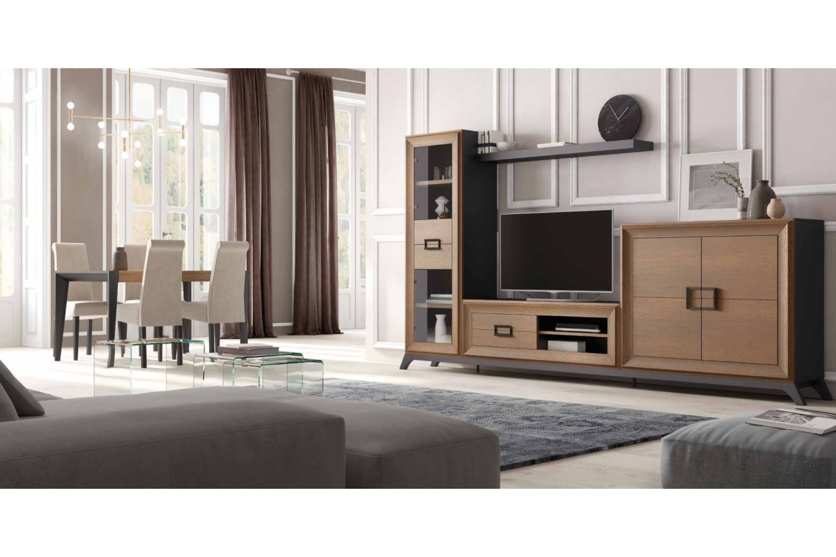 Mueble de salón contemporáneo y conjunto mesa y sillas de comedor Heresshome colección Lgant 01