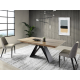 Mesa de comedor extensible y pata central metálica con diseño moderno modelo Anas de Indesan