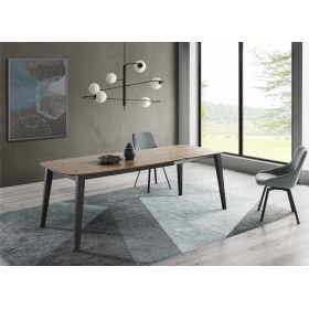 Detalle mesa de comedor extensible con diseño moderno modelo Tonne de Indesan