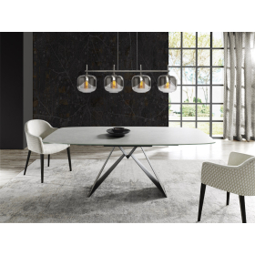 Mesa de comedor fija tapa porcelánico con diseño moderno modelo Infinity de Indesan