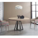 Mesa redonda extensible de comedor con diseño moderno modelo Aura de Indesan