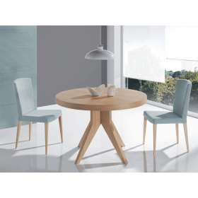 Mesa redonda extensible de comedor con diseño moderno modelo Gretaa de Indesan