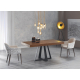Mesa de comedor extensible y pata central metálica con diseño moderno modelo Cross de Indesan