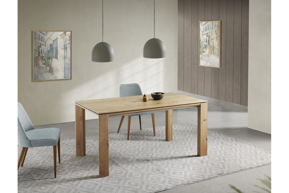 Mesa de comedor extensible con diseño moderno modelo Eco de Indesan