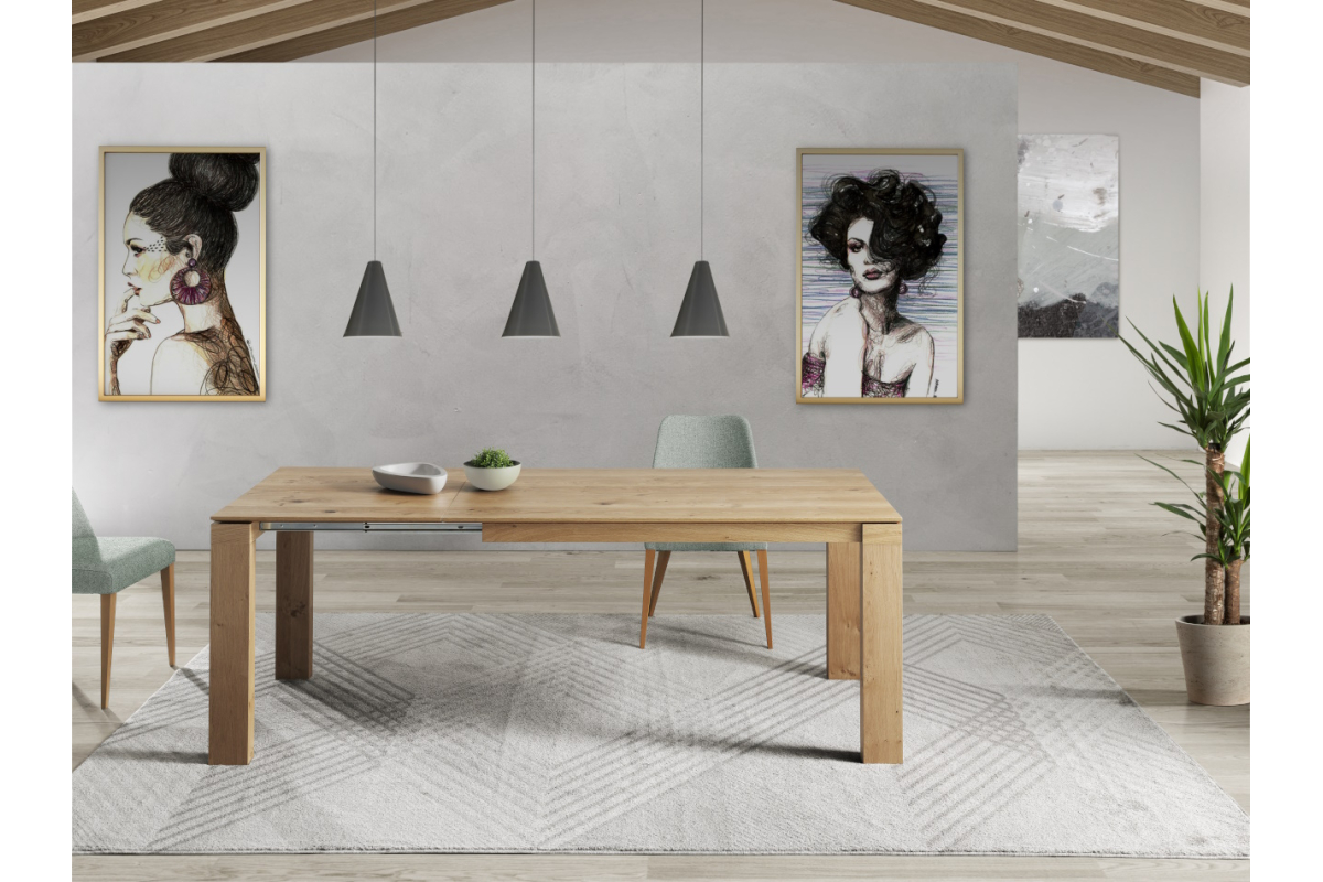 Mesa de comedor extensible con diseño moderno modelo Armonia de Indesan
