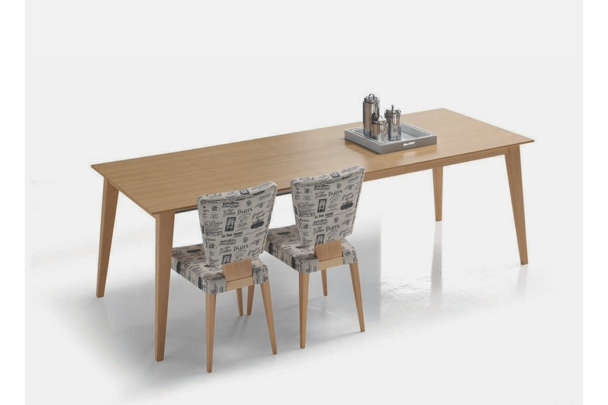 Detalle mesa de comedor extensible con diseño moderno modelo Nordic de Indesan