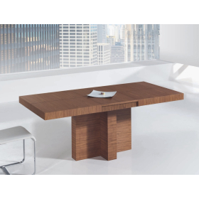 Mesa de comedor extensible y columna central con diseño moderno modelo Totem de Indesan