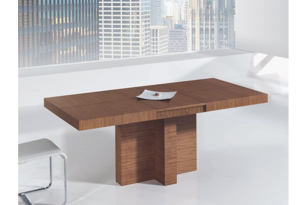 Mesa de comedor extensible y columna central con diseño moderno modelo Totem de Indesan