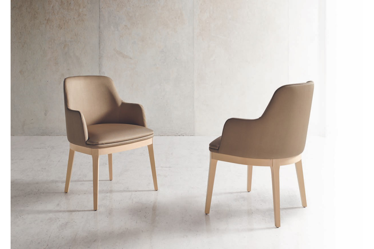 Sillón tapizado moderno de comedor modelo Moon de Funcional Mobiliario Altair