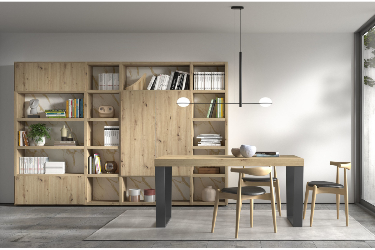Mueble librería o estantería moderna Kazzano colección New Royal 100
