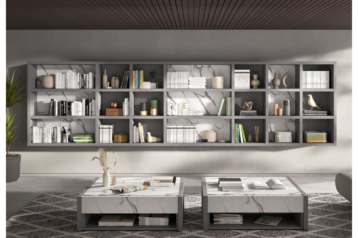 Mueble librería o estantería moderna de Kazzano colección New Royal 102