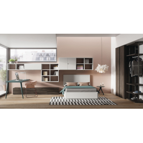 Dormitorio juvenil moderno cama individual de Lagrama 44
