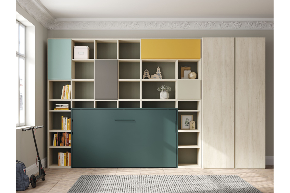 Dormitorio juvenil moderno cama abatible de Lagrama 34
