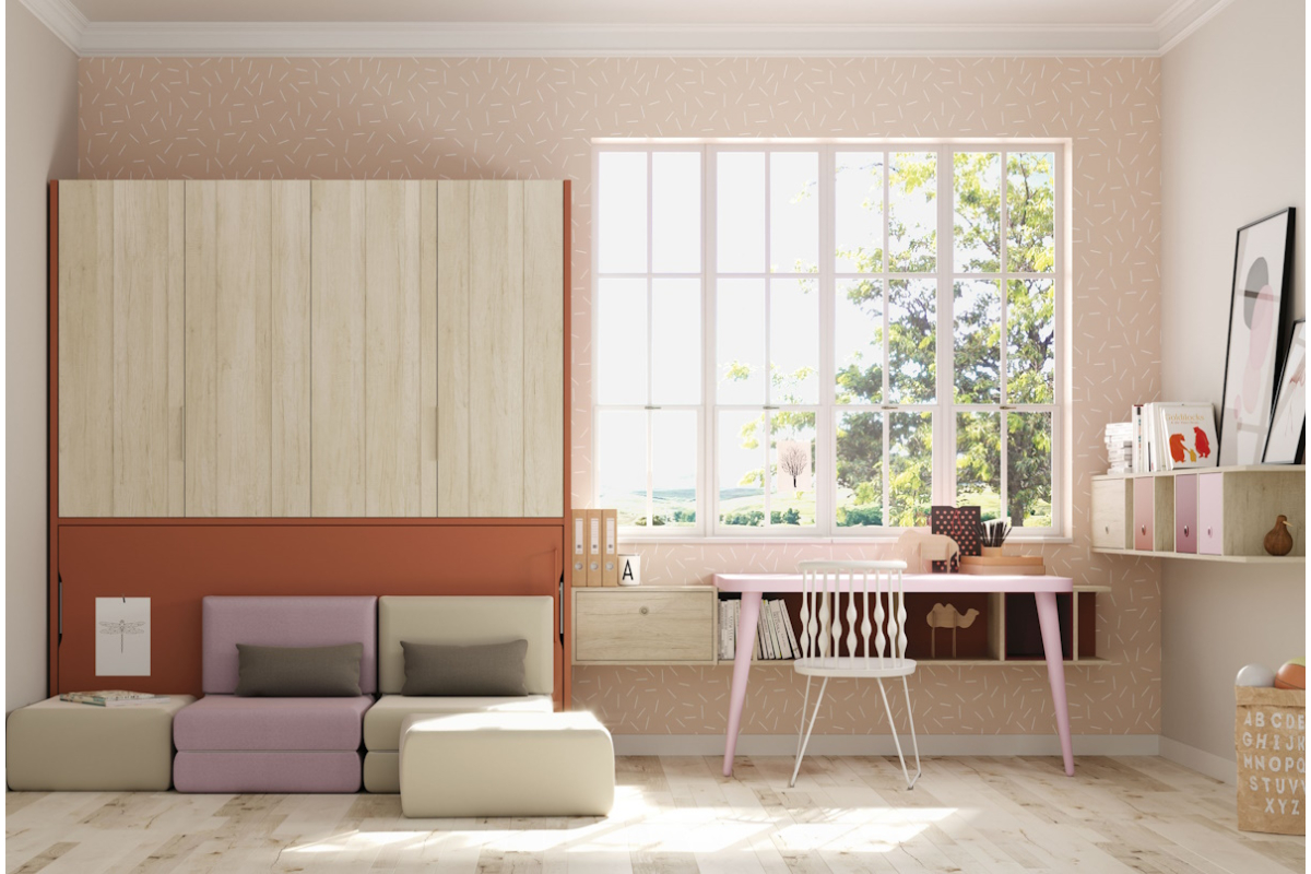 Dormitorio juvenil moderno cama abatible de Lagrama 32