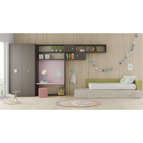 Dormitorio juvenil moderno cama individual de Lagrama 26