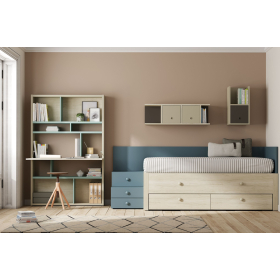 Dormitorio juvenil moderno cama compacta de Lagrama 23