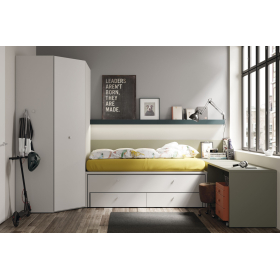 Dormitorio juvenil moderno cama compacta de Lagrama 22