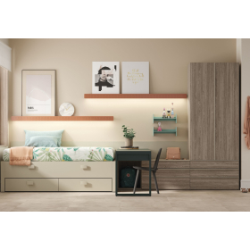 Dormitorio juvenil moderno cama compacta de Lagrama 21
