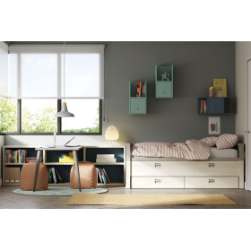 Dormitorio juvenil moderno cama compacta de Lagrama 20