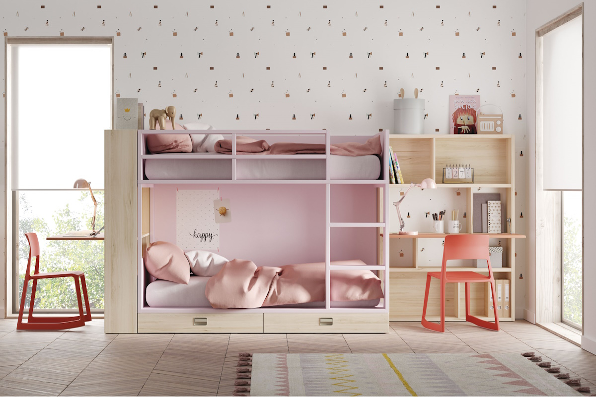 Dormitorio juvenil moderno cama litera de Lagrama 13A