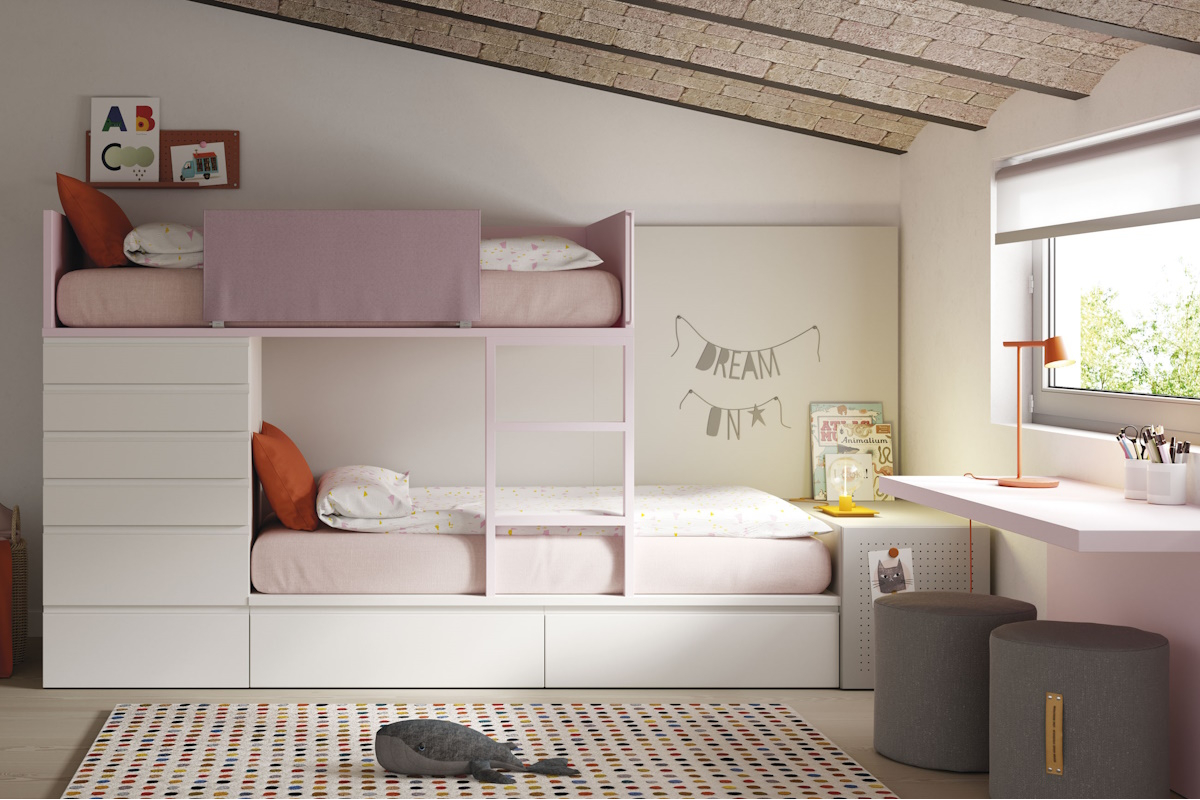 Dormitorio juvenil moderno cama litera de Lagrama 10