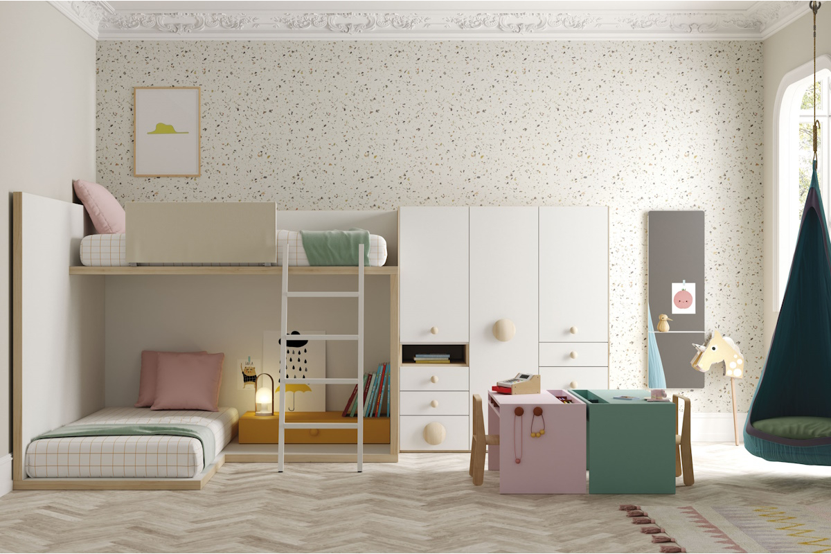 Dormitorio juvenil moderno cama litera de Lagrama 07