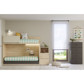 Dormitorio juvenil moderno cama litera de Lagrama 06A