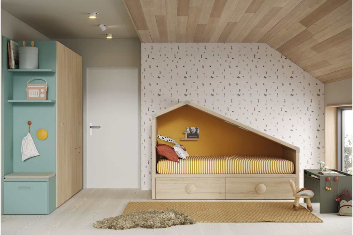 Dormitorio juvenil moderno cama nido de Lagrama 04