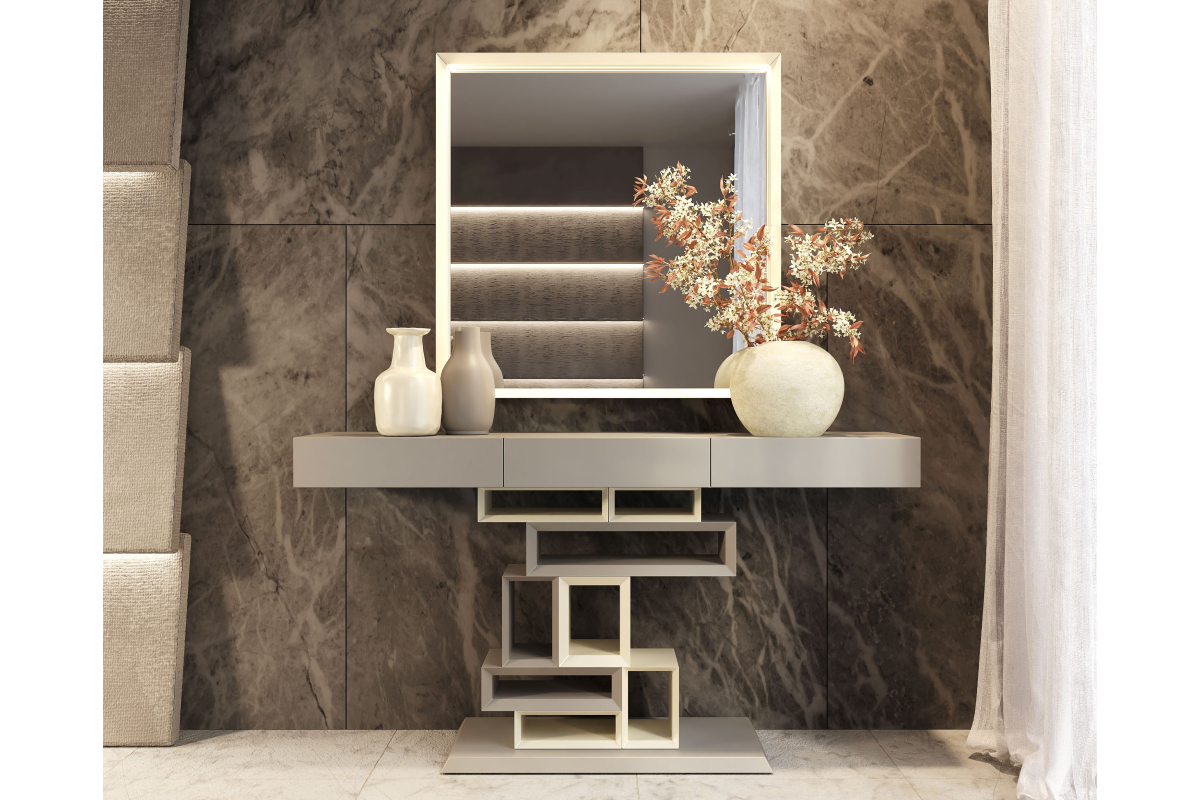 Mueble consola recibidor moderno modelo R03 de la firma Franco Furniture en Valencia