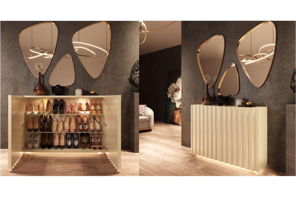 Mueble zapatero moderno de diseño modelo Z22 de la firma Franco Furniture en Valencia