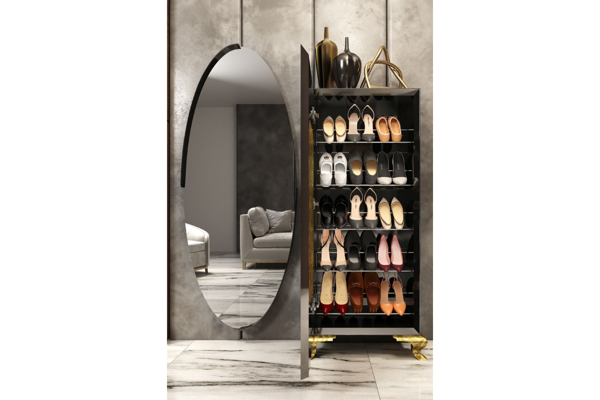 Mueble zapatero moderno de diseño modelo Z10 de la firma Franco Furniture en Valencia