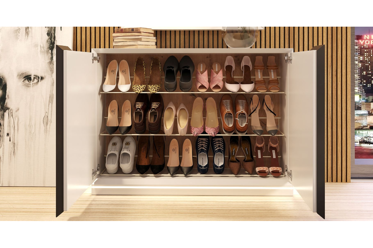 Mueble zapatero moderno de diseño modelo Z08 de la firma Franco Furniture en Valencia