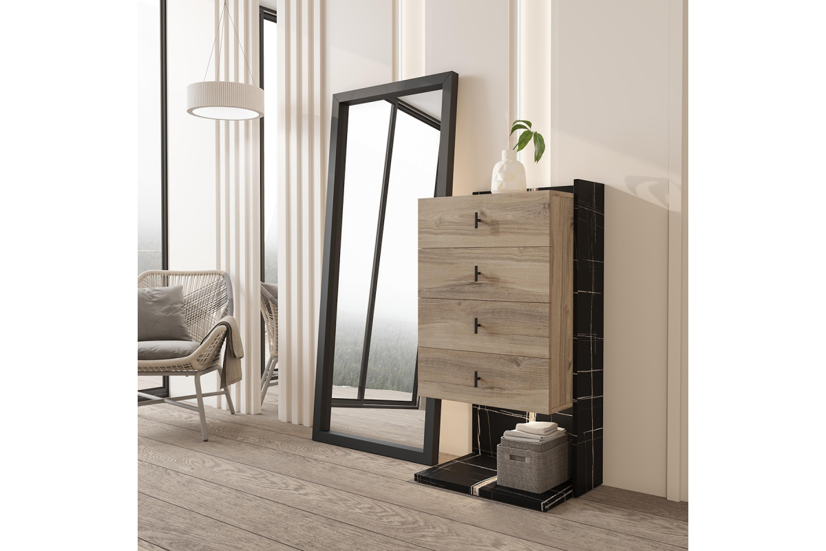 Sinfonier con espejo de pie para dormitorio moderno de Franco Furniture BD02