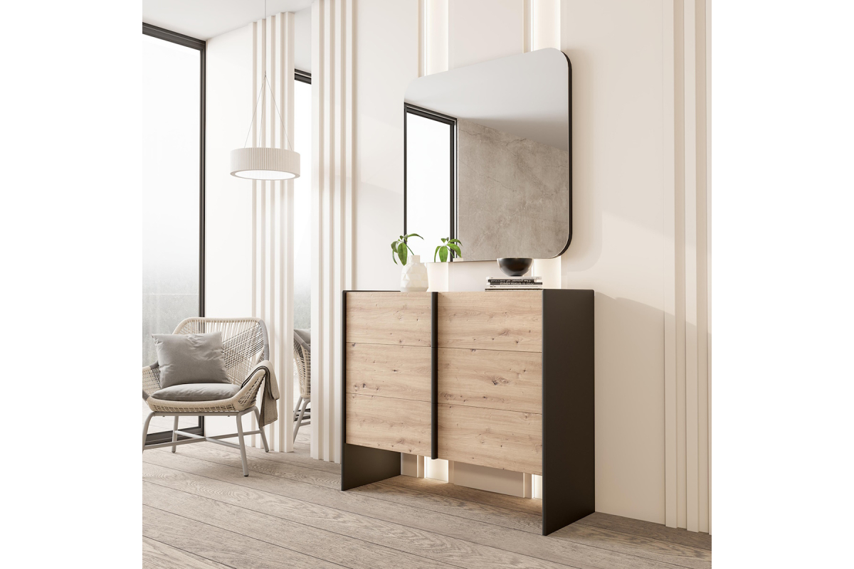 Cómoda con espejo con marco para dormitorio moderno de Franco Furniture BD05