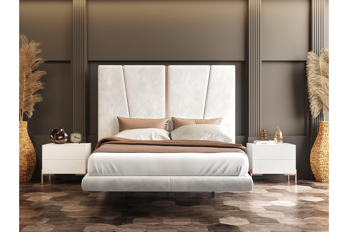 Dormitorio de matrimonio con diseño moderno de Franco Furniture BD12