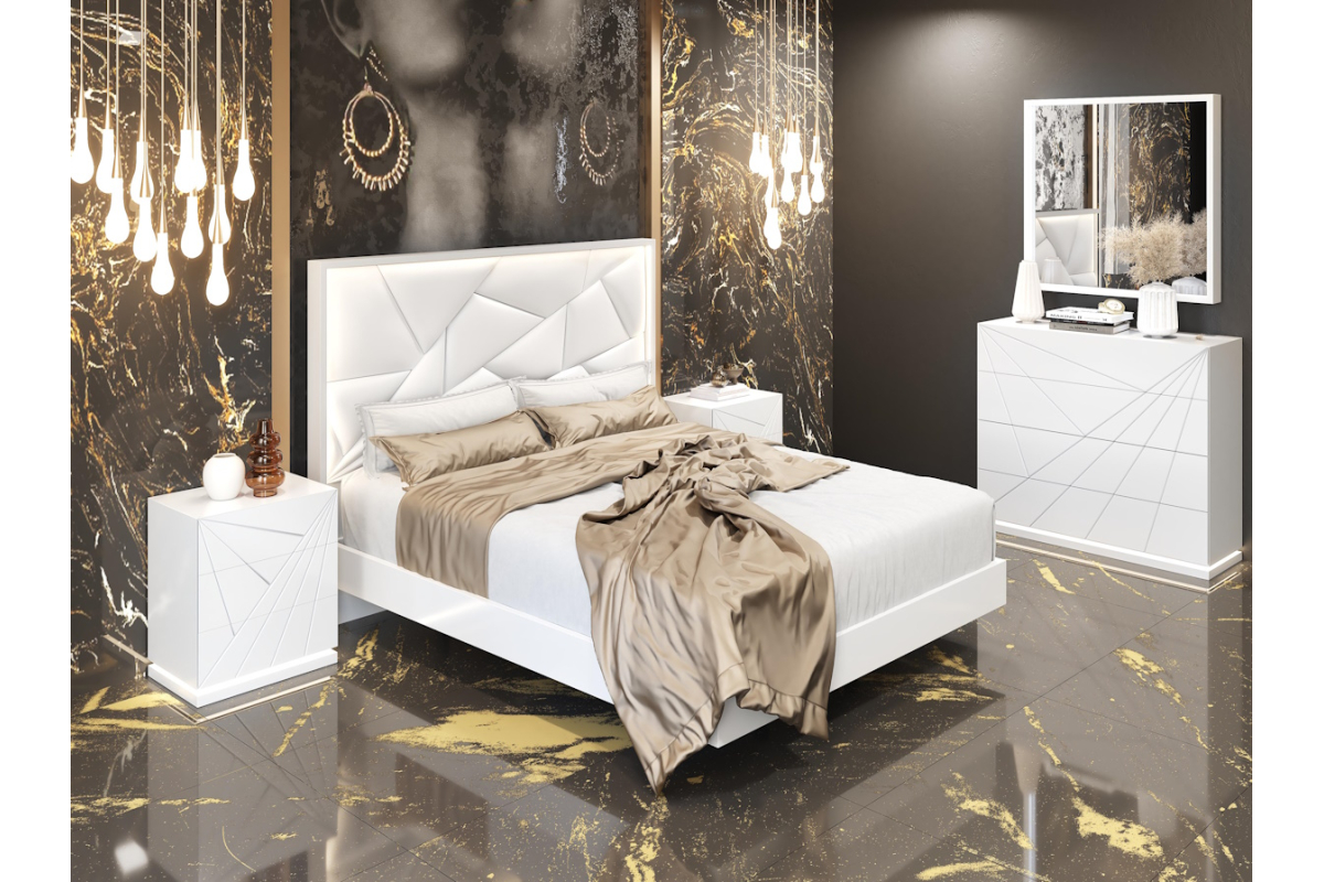 Dormitorio de matrimonio con diseño moderno de Franco Furniture BD16