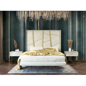 Dormitorio de matrimonio con diseño moderno de Franco Furniture BD18