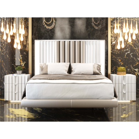 Detalle dormitorio de matrimonio con diseño moderno de Franco Furniture BD20