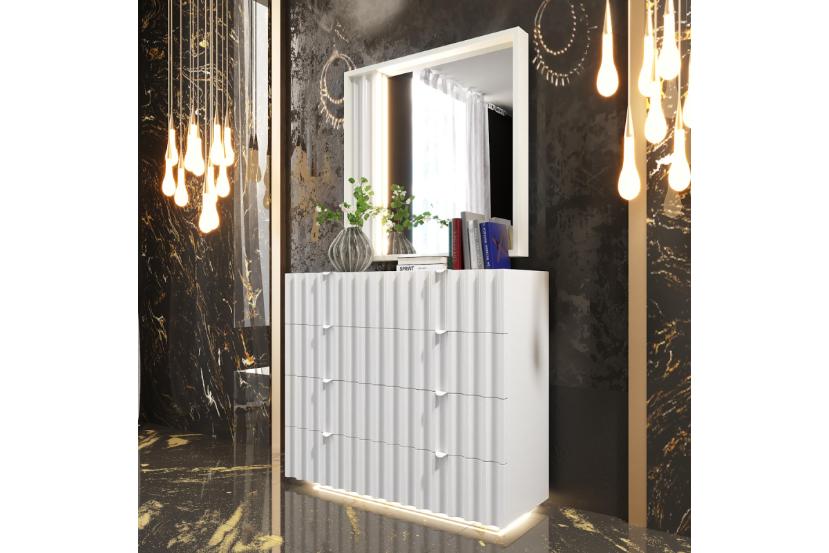 Cómoda con espejo con marco para dormitorio moderno de Franco Furniture BD20