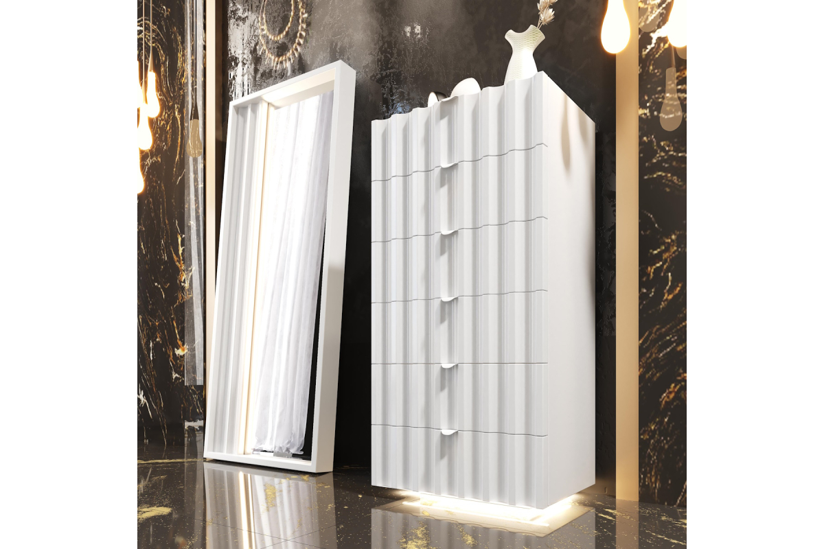 Sinfonier con espejo de pie para dormitorio moderno de Franco Furniture BD20