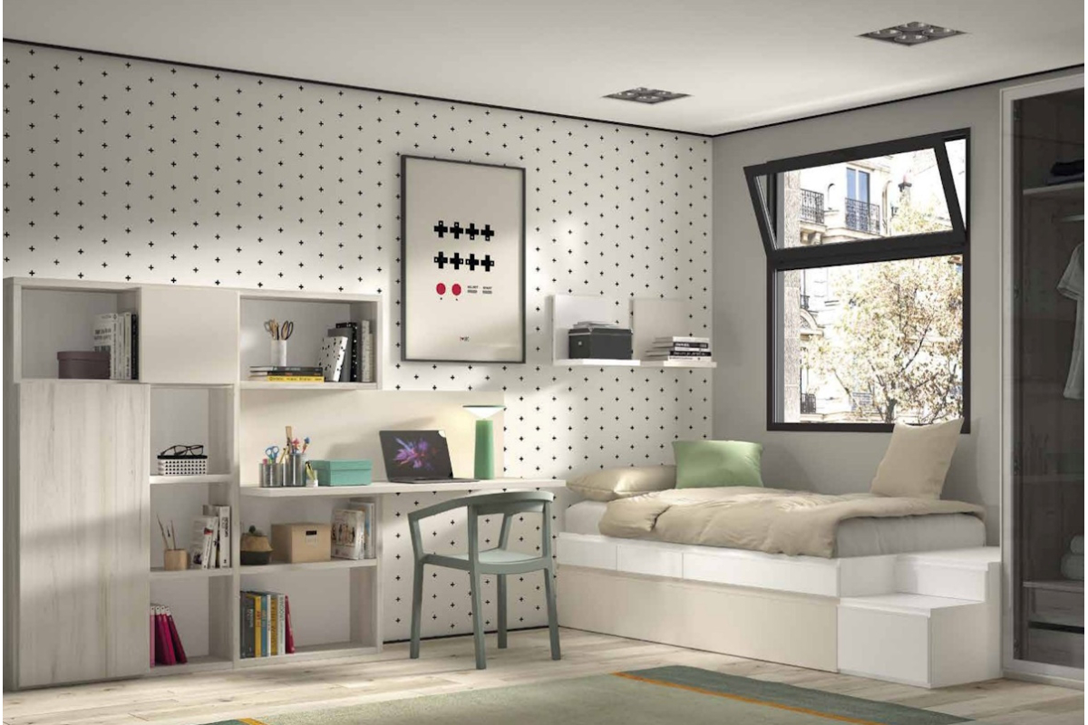 Dormitorio juvenil cama modular F-157|Glicerio